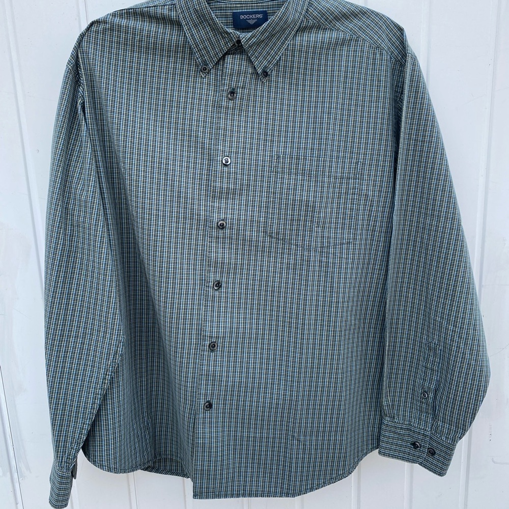 Dockers Men's Green Plaid Shirt